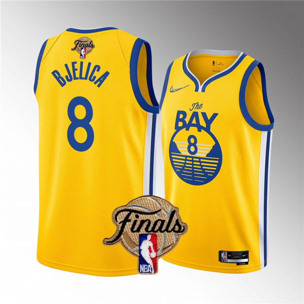 Men's Golden State Warriors #8 Nemanja Bjelica Yellow 2022 Finals Stitched Jersey - Click Image to Close